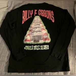ZZ Top’s Billy F Gibbons Christmas Tshirt L/S Jingle Bell Blues 2021 Mens sz L